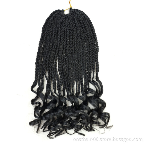 24Inch Long Culry Wavy Senegalese Twist Curly Ends Crochet Braiding Hair Extensions Synthetic Box Braids With Crochet Braid